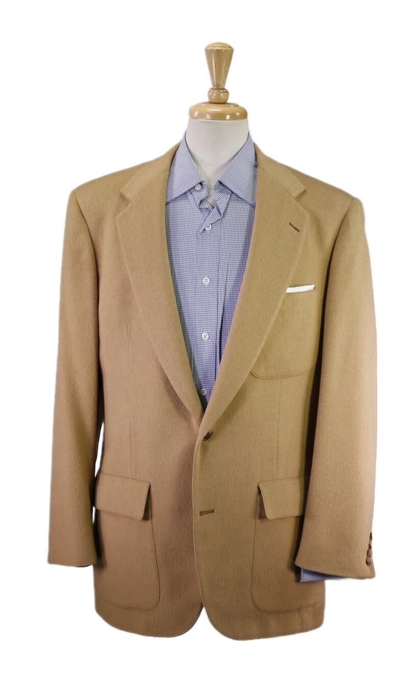 Southwick Light Brown 2-Btn 100% Camelhair Patch Pocket Blazer Jacket 42L